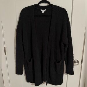 Time and Tru Black Open-Front Cardigan